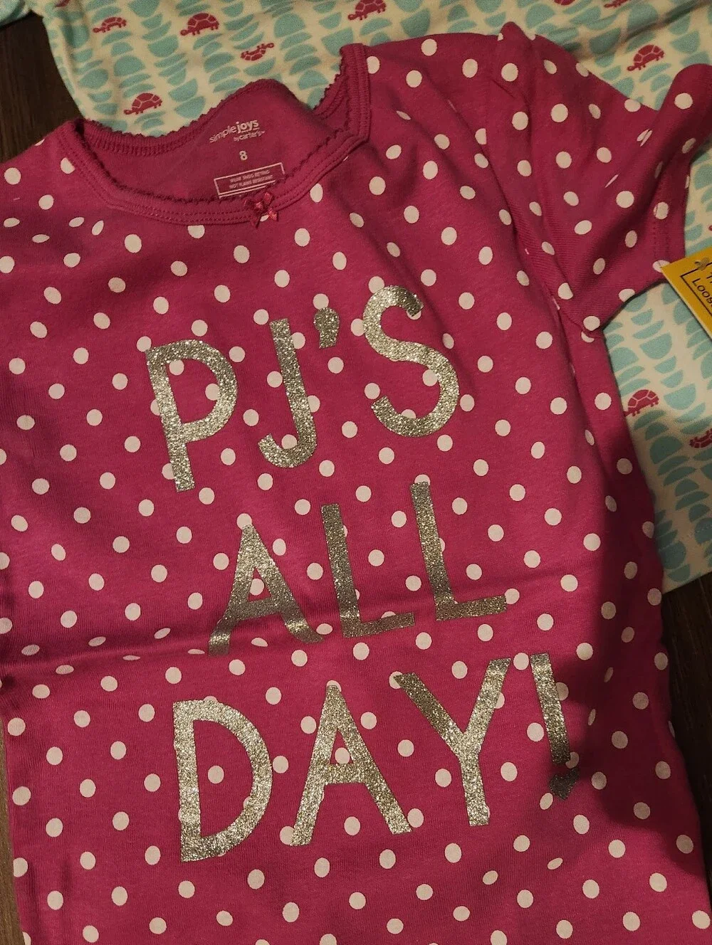 5 Quanity Girl Pajama Tops.  Size 8
